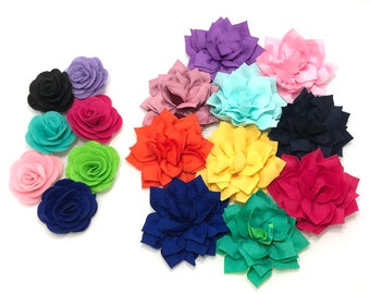 Dog Collar Flowers - 3 inch Kanzashi Flower - 1.75 inch Felt Rose