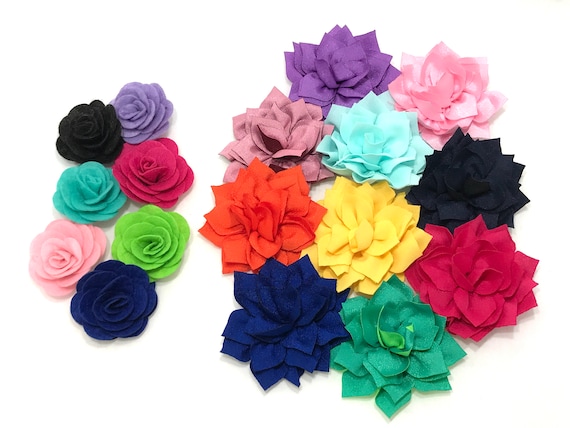 Dog Collar Flowers - 3 inch Kanzashi Flower - 1.75 inch Felt Rose