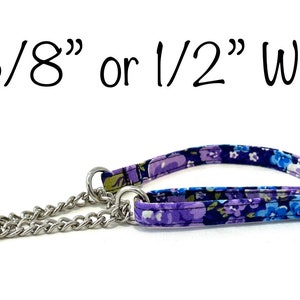 3/8” or 1/2” Wide Chain Martingale Dog Collar - Pick Any Fabric