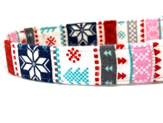 Winter Dog Collar for Boy Girl - Nordic Alpine Ski Sweater - Soft Flannel