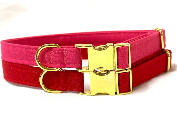 1/2" WIDE Metal Buckle Custom Dog Collar - Solid Colors or Pick a Fabric