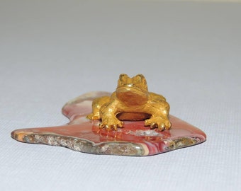 Tiny Frog Sitting on a Natural Stone