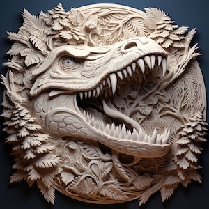Dinosaur | T-Rex | LaserBurn| Glowforge| xtool | SVG| PNG | 3D Illusion | Engrave | Laser Ready | Digital Design File
