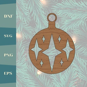 Christmas Bauble hanging decoration 2/ laser cut file dxf/ svg/eps/pdf digital download