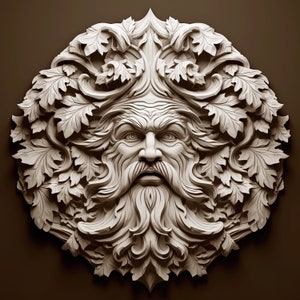 Greenman | Pagan| Medieval| symbolism | LaserBurn| Glowforge| xtool | SVG| PNG | 3D Illusion | Engrave | Laser Ready | Digital Design File