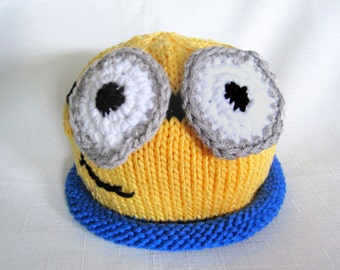 Knit Minion hat Despicable Me Hat, great photo prop