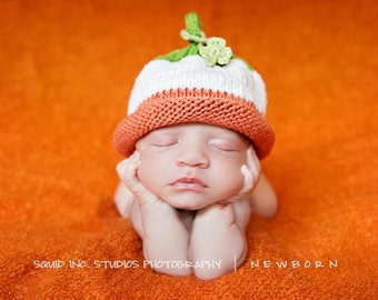 Knit Irish Flag Lucky Charm Hat, Knit Cotton Baby Hat great photo prop