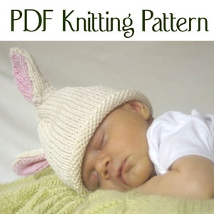 Baby Bunny Hat pattern, knit, Boston Beanies image 1