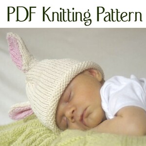 Baby Bunny Hat pattern, knit, Boston Beanies image 1