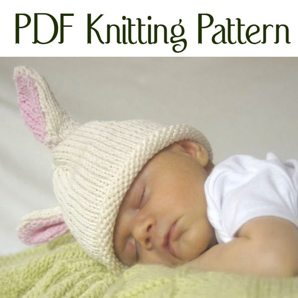 Baby Bunny Hat pattern, knit, Boston Beanies