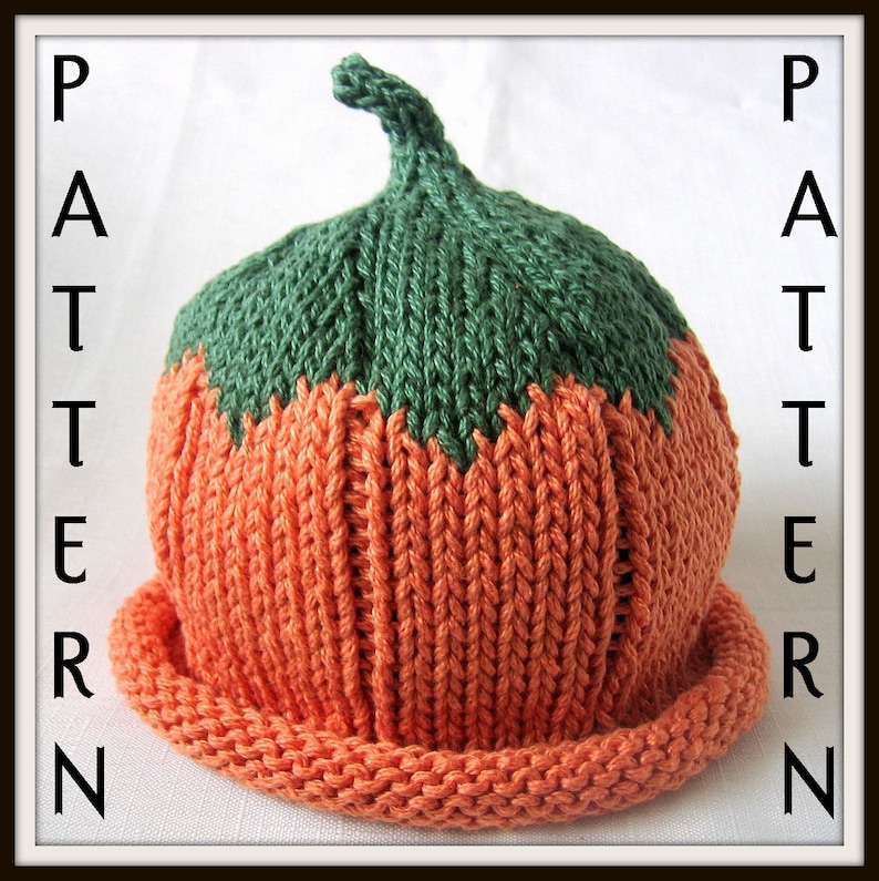 Baby Pumpkin Hat Knitting Pattern Boston Beanies image 1