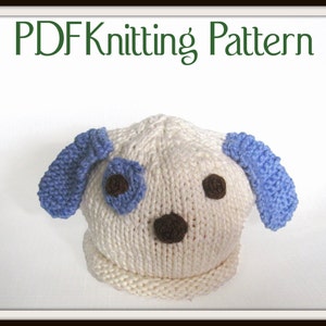 Baby Puppy Dog Hat pattern, knit, Boston Beanies