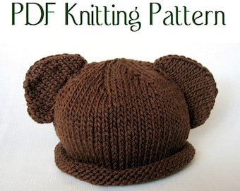 Baby Bear Hat pattern, knit, Boston Beanies