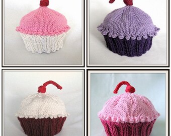 Cupcake Hat, Knit Cotton Baby Hat, Custom Order