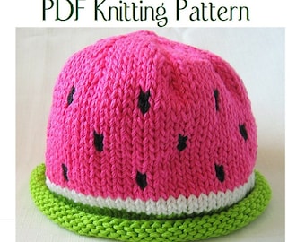 Watermelon Hat pattern, knit, Boston Beanies