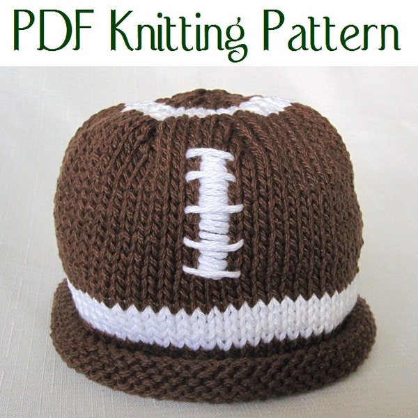 Baby Football Hat pattern, knit, Boston Beanies