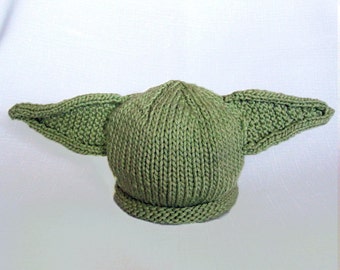 Knit Yoda Hat Cotton Baby Hat great photo prop