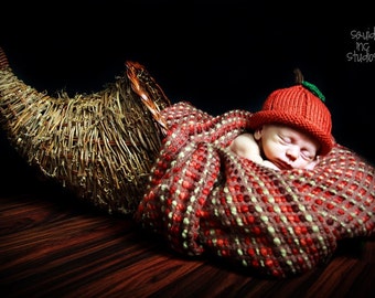 Pumpkin Hat Pumpkin Spice, Knit Cotton Baby Hat great photo prop