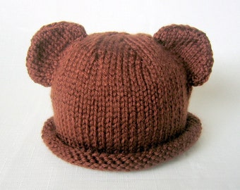 Boston Beanies Teddy Bear Hat, Knit Cotton Baby Hat great photo prop