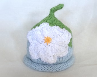 Organic Cotton Blueberry Flower Baby Hat great photo prop