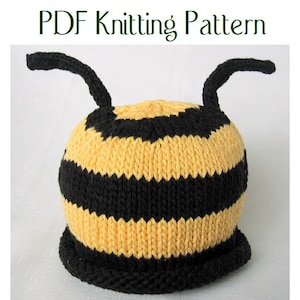Baby Bumble Bee and Ladybug hat pattern, knit, Boston Beanies image 1