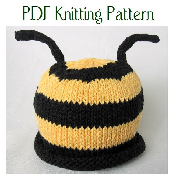 Baby Bumble Bee and Ladybug hat pattern, knit, Boston Beanies