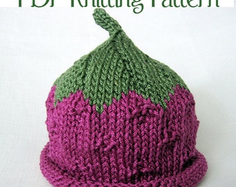 Patrón de punto para bebé con diseño de frutas y bayas, conjunto de tres patrones, gorros Boston