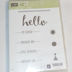 Stampin&#39; Up!  Sale-A-Bration &quot;Hello&quot; - Rubber Stamp Cling Mount 9 Piece Set - NEVER USED