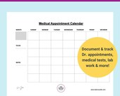 Medical Appointment Calendar: Month-at-a-Glance (Digital Download)