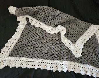 Heather Grey Crochet Baby Blanket