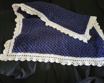 Denim Crochet Baby Blanket