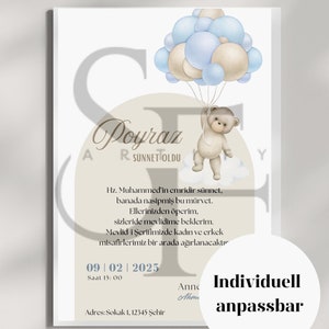Invito alla cerimonia della circoncisione / Sünnet Davetiyesi