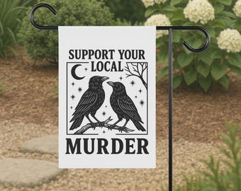 Support Your Local Murder Flag, Crowcore, Corvidcore, Crowcore Gift, Birding Enthusiast,  Giftfuls-Presents, Crow Enthusiast, Crow Lovers