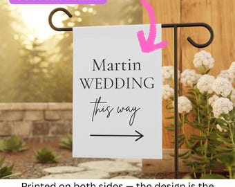 Personalized Wedding Flag, Custom Wedding Signs, Directional Wedding Sign, Backyard Wedding, Wedding Backyard, Wedding Reception Flag