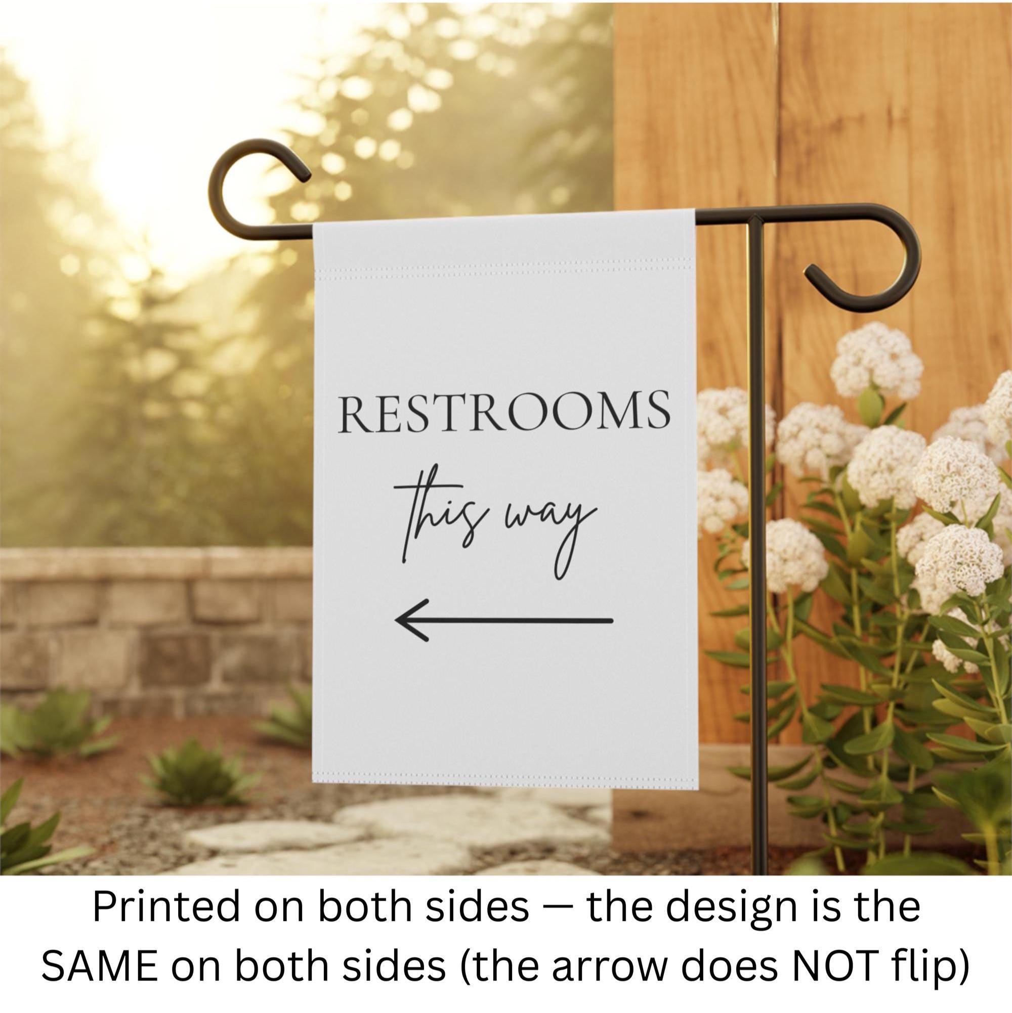 Wedding Restrooms Directional Flag