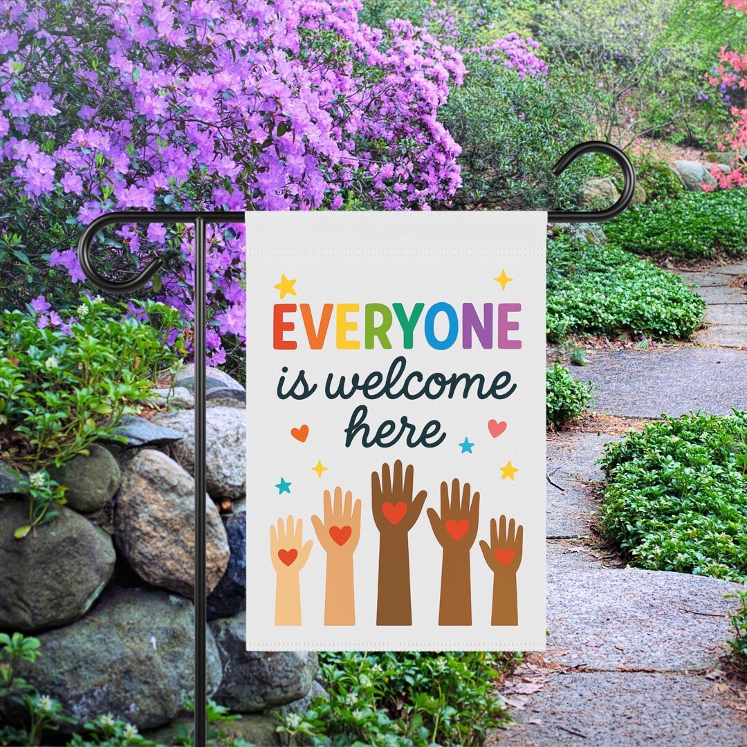 Everyone is Welcome Here Flag, Welcoming Classroom, Safe Space Flag ...