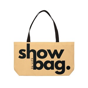 SHOW WEEKENDER in PEACH Colorful Tote Bag for Equestrians - Horse Lover Travel Bag, Weekender Bag, Large Canvas Carryall, Overnight Tote