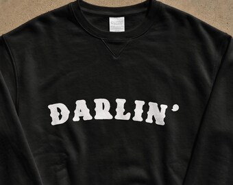 Sudadera con estampado DARLIN', jersey de felpa de mezcla de algodón con encanto sureño, ropa de estilo western.