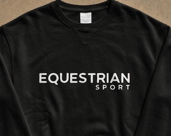 Sudadera de cuello redondo para deportes ecuestres, mezcla de algodón teñido en prenda, ropa para montar a caballo, ropa para salto de obstáculos, doma clásica, ropa para aficionados al concurso completo.