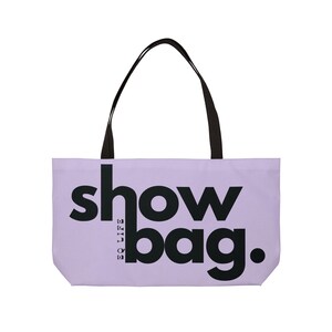 SHOW WEEKENDER in LILAC Colorful Tote Bag for Equestrians - Horse Lover Travel Bag, Weekender Bag, Large Canvas Carryall, Overnight Tote