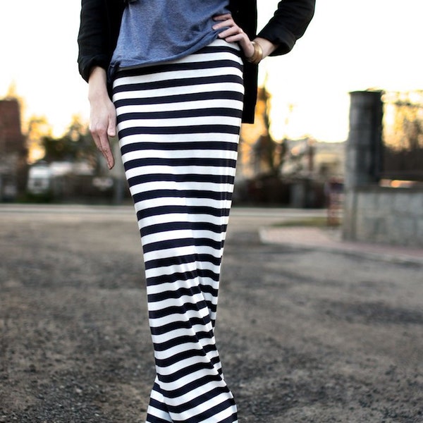 Maxi  skirt, everyday skirt, pencil skirt stripes