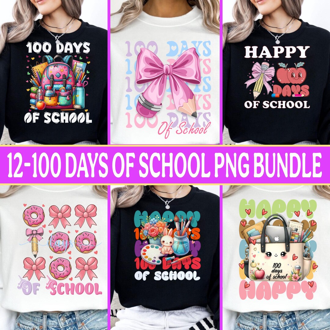 100th Day of School Png Bundle, 100 Days Smarter Png, Teacher Png, 100 ...