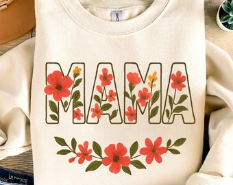 Floral Mama PNG, Mother's Day Design (Digital Download)