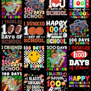 100th Day Of School Png Bundle, 100 Days Smarter Png,I Crushed 100 Days Of School Png, Teacher Png,Sublimation design,Digital Download