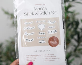 Mama Embroidery Stick and Stitch Kit: DIY Mom Gift