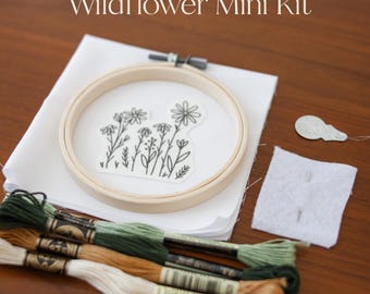Embroidery Beginner Kit: Wildflower Pattern, Video Tutorial