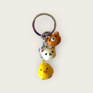 kawaii rilakkuma, korilakkuma, duckie charm, duckie charm kawaii phone charm, key chains, fast shipping