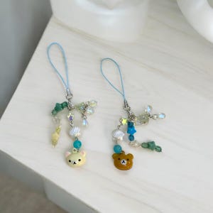 kawaii rilakkuma and korilakkuma charm, kawaii phone charm, key chains, fast shipping
