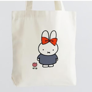 Miffy bunny tote bag, cartoon bunny tote bag,   bag charm! kawaii tote bags, reusable bags, bag charm, fast shipping!