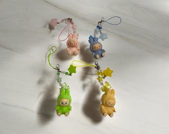 Labubu keycharms, cute mini labubu keycharms, fast shipping